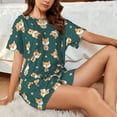 thumbnail image 5 of Yiaed Cute Shiba Print Short Sleeve Pajama Sets for Women Casual Crew Neck 2 Piece Lounge Sets Women's Short-Sleeved Pajama-X-Large, 5 of 5