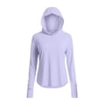 thumbnail image 6 of Amzcrzy 2026 Sun Protection Clothing Women Lightweight Upf 50+ Breathable Sun Shirts with Hoodie Long Sleeve UV Shirt with Thumb Holes for Hiking, Running, And Outdoor Sports Purple L, 6 of 6