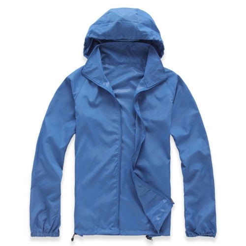 Mens Womens Waterproof Windproof Jacket Lightweight Rain Coat Hoodie ...