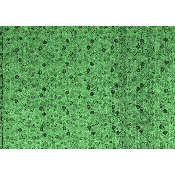 Ahgly Company Indoor Rectangle Abstract Emerald Green Modern Area Rugs, 7' x 10'
