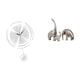thumbnail image 1 of Reloj de pared acrílico con números arábigos y figuras de elefante de cerámica, decoración para cocina, estudio, estantería de granja, soporte, 1 of 8