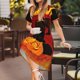 thumbnail image 3 of Balery Halloween Pumpkin Vestidos sueltos de manga corta para mujer, vestidos de verano 2025, vestidos casuales de corte A con vuelo., 3 of 6
