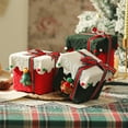 thumbnail image 4 of Opvise Reusable Cloth Christmas Gift Box 12cm Foldable Ribbon Closure Holiday Packaging Decorative Present Box, 4 of 8