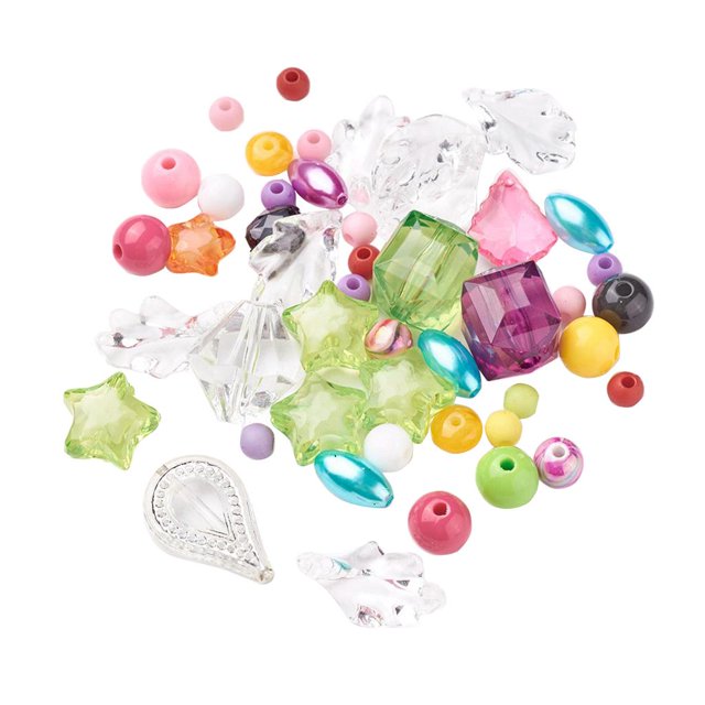 espaciadoras sueltas acrílicas mixtas de 100g, para manualidades para niños, para joyas Macarena cuentas espaciadoras sueltas multicolores