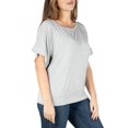 thumbnail image 3 of 24seven Comfort Apparel Plus Size Short Sleeve Loose Fitting Dolman Top, 3 of 4