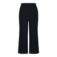 thumbnail image 4 of FAIWAD Cotton Linen Capri Pants for Women Straight Leg Palazzo Crop Pants Comfy Elastic Waist Wide Leg Capris Pants, 4 of 6
