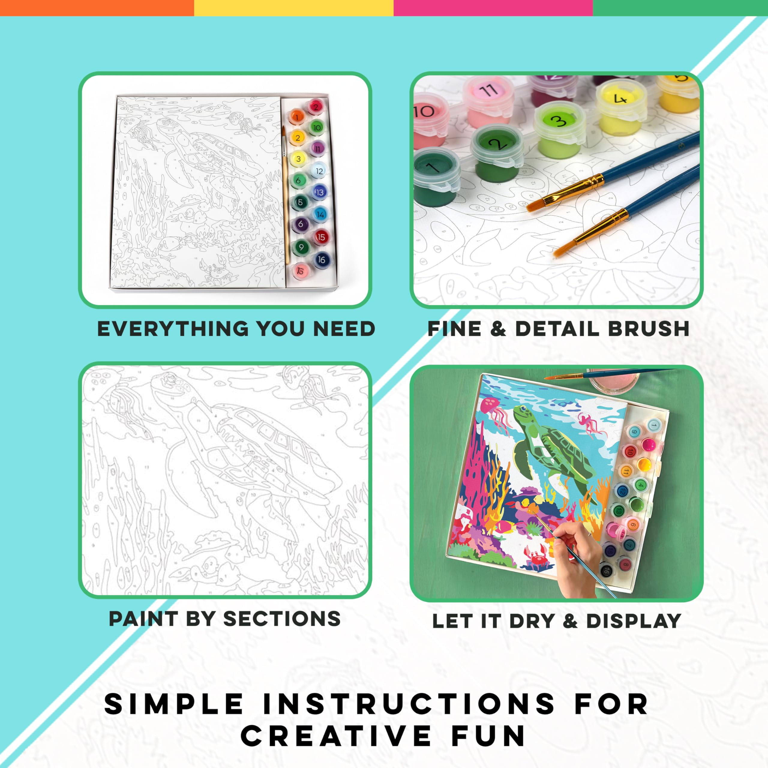 Bright Stripes iHeartArt Paint By Number Kit - Amazing Ocean