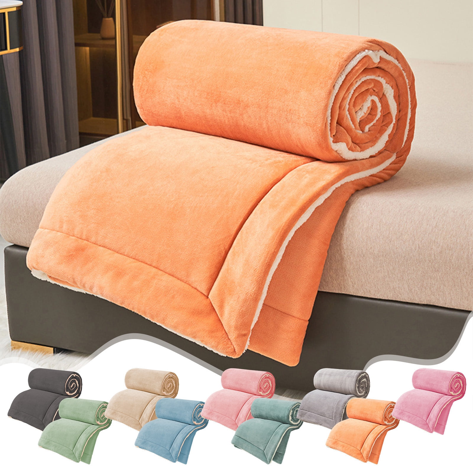 AYktou Fleece Blanket-Milk Velvet Lambswool Double Layer Blanket,Autumning Winter Warm Multifunctional Bed Blanket,Thick Plush Fleece Reversible Blanket for Bed,Sofa,Couch,Camping and Travel,Twin/Full