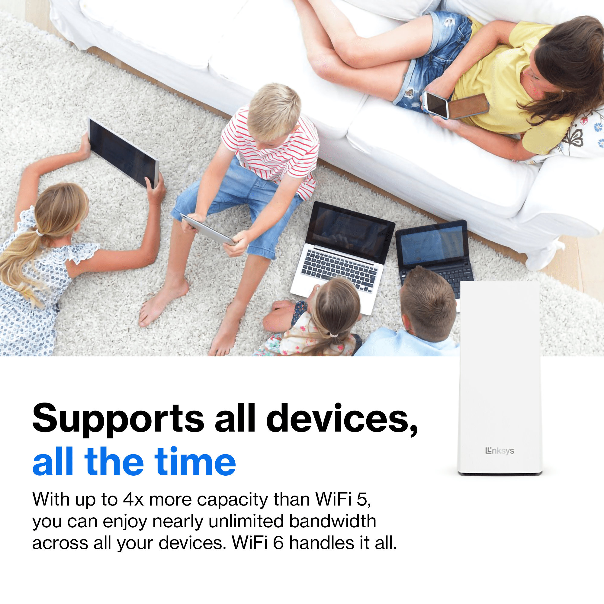 Linksys AX2200 Dual-Band Mesh WiFi 6 System - 2.2 Gbps