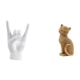 thumbnail image 1 of Estatua De Gato Haciendo El Gesto De La Mano Rockera. Figura Creativa De Resina Coleccionable Para Decorar Apartamento, Dormitorio, Restaurante, Entrada, Estantería O Sala De Estar., 1 of 8