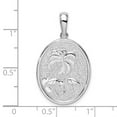 thumbnail image 3 of Finest Gold Sterling Silver Textured Flamingos & Palm Tree Oval Pendant, 3 of 3
