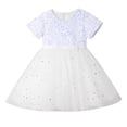 thumbnail image 1 of HXWCHs Robe Imprimée Robe de Fête Brillante Robe de Concours en Couches pour Célébrations Estivales et Blanc 7-8 Ans, 1 of 6