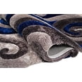 thumbnail image 3 of HR HANDCRAFT RUGS, Electric shag Rug 5X7 for Living Room Decor 2021 Rug Trends Bright Modern Swirls Pattern, 3-D Hand Curved Shaggy Rug Electric Blue/Gray/Silver, 3 of 7