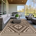 thumbnail image 3 of DEORAB 6'x9' Outdoor Rugs Waterproof Reversible Plastic Straw Patio Outside Carpet Camping RV Mat,Coffee & Beige, 3 of 9