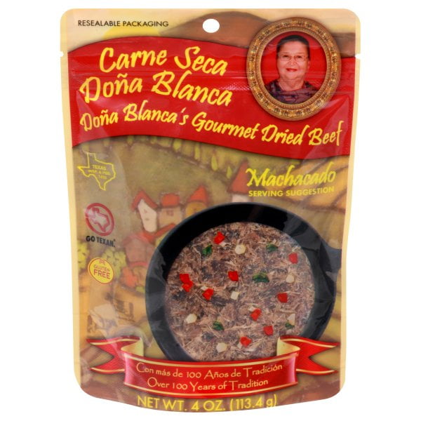 Carne Seca Dona Blanca 4 oz. - Carne Seca - Machacado - Shredded Beef Jerky - Beef Jerky Chew - Gluten Free, High Protein, No Carbs, Keto Friendly