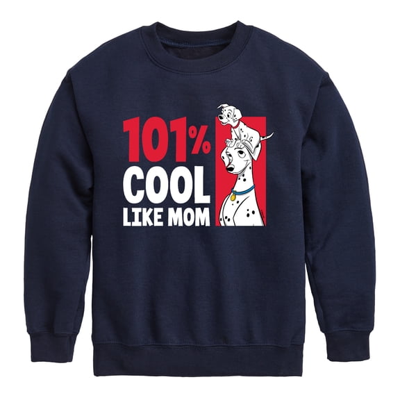 Disney - 101 Dalmatians - 101 Percent Cool Like Mom - Toddler And Youth Crewneck Fleece Sweatshirt