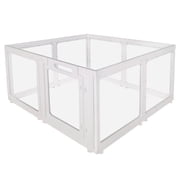 JXXRZ Clear Acrylic Dog Playpen Indoor, 8 Panel Transparent Puppy Pen, No Metal Bars, Easy Setup Pet Fence