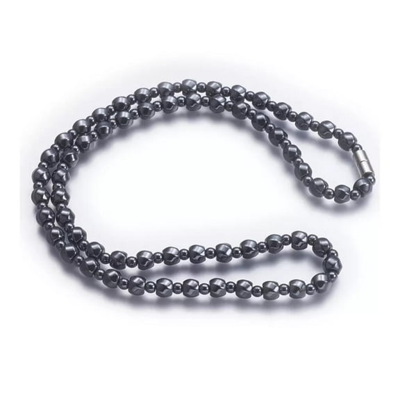 Non-Strong Synthetic Hematite Beaded Necklaces Strong Twist 24'' 61cm Z542