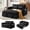 Black, variant on 54" 3 in 1 Convertible Velvet Sofa Bed, 3 Position Foldable Sleeper Couch with Adjustable Backrest & Pillows, Dark Blue
