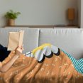 thumbnail image 3 of 1990s Soft Flannel Fleece Throw Blanket, Vintage Style Abstract Composition Retro Graphic Style Lines Waves, Cozy Plush for Indoor and Outdoor Use, 50" x 70", Pale Orange Yellow, by Ambesonne, 3 of 5