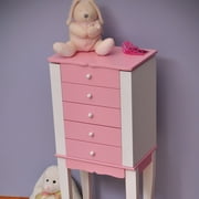 Mele Designs Louisa Girl's Pink and White Wooden Jewelry Armoire