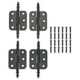 thumbnail image 3 of 4Pcs Antique Crown Head Hinges 6 Holes Jewelry Gift Box Cabinet Decoration Hinges Black, 3 of 8