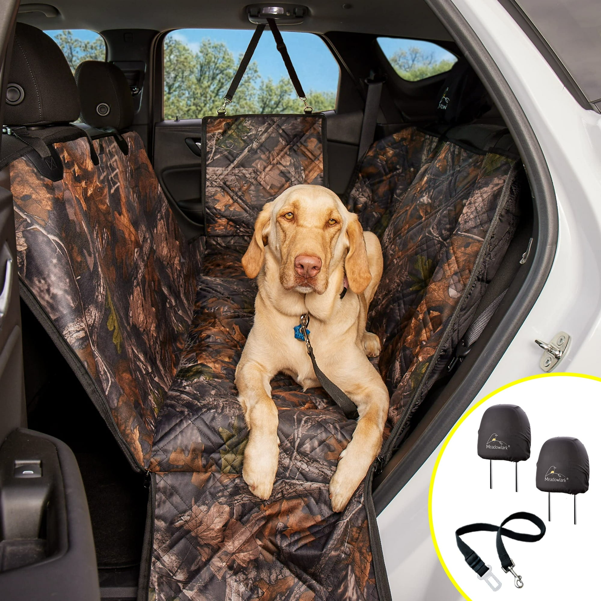 Meadowlark Dog Car Seat Cover X Large Heavy Duty Dog Seat Cover for Back Seat Extra Padded Non Slip Dog Hammock Water Resistant Back Seat Protector for Cars Trucks and SUVs 60 W x 64