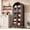 Walnut, variant on Arched Cabinet with Glass Doors, 5-Tier Kitchen Pantry Cabinet with Adjustable Shelves, Farmhouse Display Storage Cabinet for Dining Room, Living Room