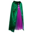 thumbnail image 6 of IDOPIP Halloween Costume for Girls Kids Witch Dress with Cape Wig Halloween Sanderson Sister Witch Fancy Dress up Cosplay Suits Role Play Outfits Set 9-10 Years Green + Wigs, 6 of 10