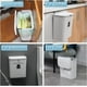 thumbnail image 5 of Contenedor de abono de cocina para encimera o debajo del fregadero, bote de basura pequeño colgante con tapa para cubo de abono montable en armario, blanco, 5 of 5