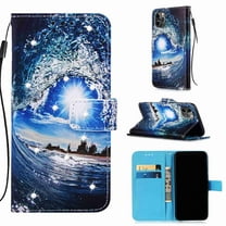 Dteck iPhone 13 Pro Max Wallet Case ,3D Pattern PU Leather Wallet Case [Wrist Strap][Card Holder/Cash Slots][Kickstand Feature] Flip Folio Cover Designed for iPhone 13 Pro Max (See & Wave)