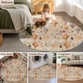 thumbnail image 5 of Small Round Rug 3Ft Washable Non-Slip, Retro Ocean Circle Area Rugs for Living Room Bedroom, Brown Coastal Shells Conch Underwater Indoor Floor Mats Carpet Runner for Home Decor, 5 of 8