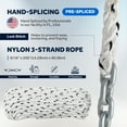 thumbnail image 5 of Five Oceans Windlass Anchor Rode and Chain, Hand-Spliced Anchor Rope and Chain Kit, 9/16" x 200' Nylon 3-Strand Rope, 5/16" x 20' G4 Hot-Dipped Galvanized Steel Chain for Boat Anchor System - FO4524, 5 of 9