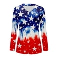 thumbnail image 4 of MEICHEN Women's 250th Anniversary American Flag Shirt V Neck Long Sleeve Patriotic T Shirt 4th of July Casual Summer Tops, 4 of 4