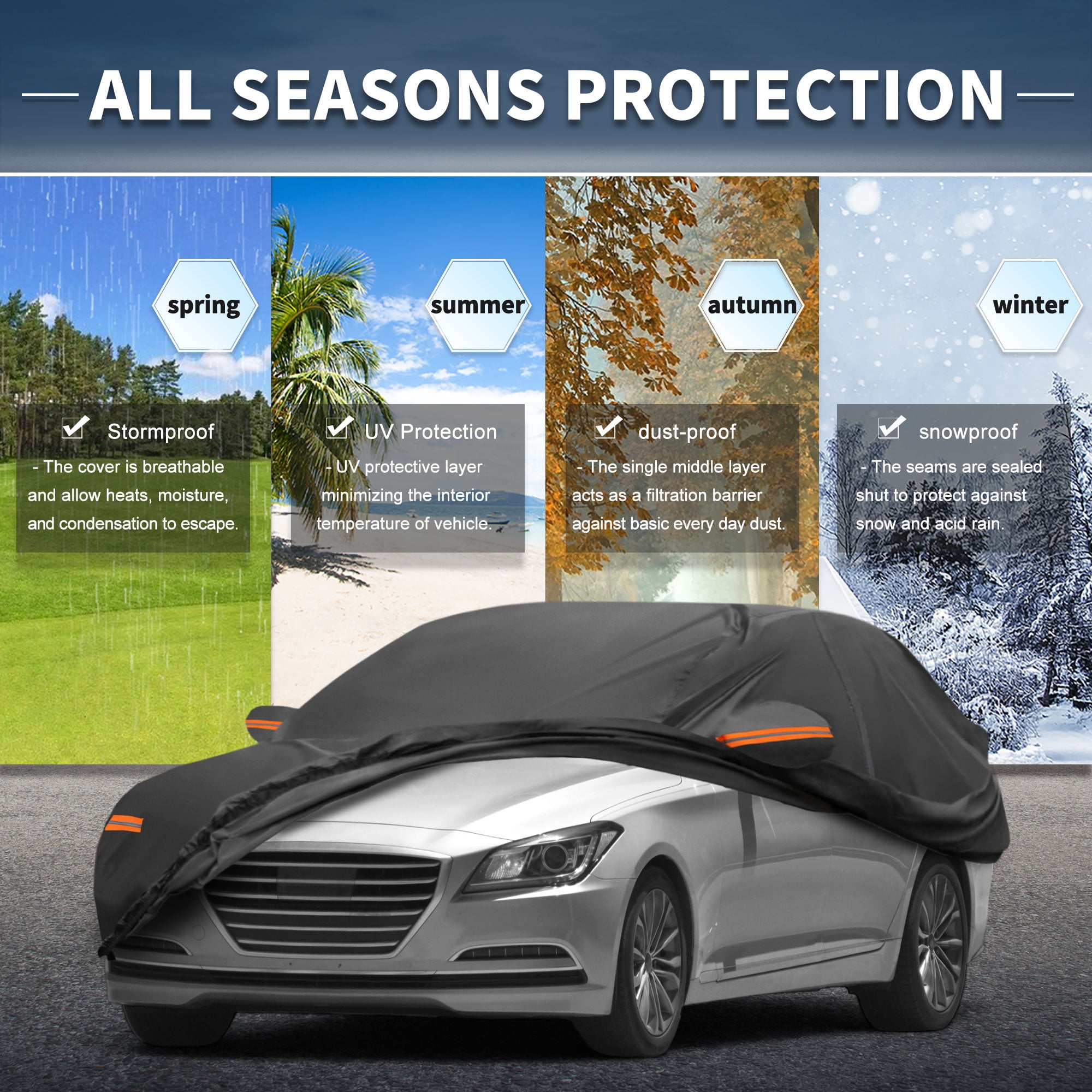 Unique Bargains 210D-PU Car Cover for Genesis G80