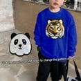 thumbnail image 2 of VNKIDY Boys Sweatshirts Kids Sequin Cartoon Graphic Pullover Long Sleeve Crewneck Loose Fit Athletic Top For Casual Daily Outdoor Activities Cozy Top Blue 6-7 Years, 2 of 4