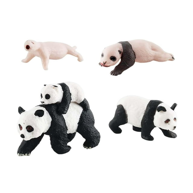 Figuras de animales de ciclo , juguete de 4 de animales Panda, juego , figuritas de animales realistas, modelos de ciclo de estilo D