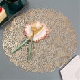 thumbnail image 4 of Elegantes centros de mesa para decoración de mesas de fiestas, bodas y cenas, tapetes florales con rosas huecas redondas doradas, 4 of 8