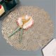 thumbnail image 4 of Elegantes centros de mesa para decoración de mesas de fiestas, bodas y cenas, tapetes florales con rosas huecas redondas doradas, 4 of 8