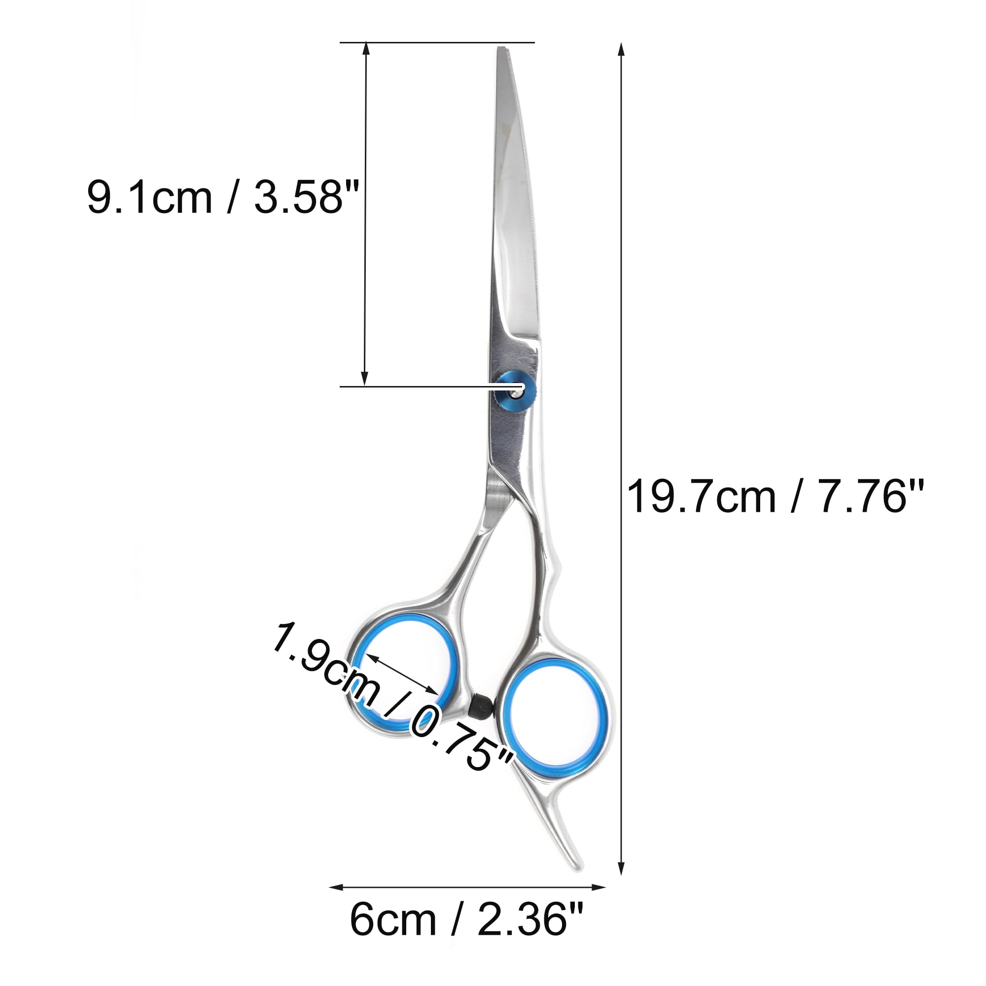 Unique Bargains 1 Pc Lightweight Pet Trimmers for Pets Shop 6.5 Inches Silver Tone Blue
