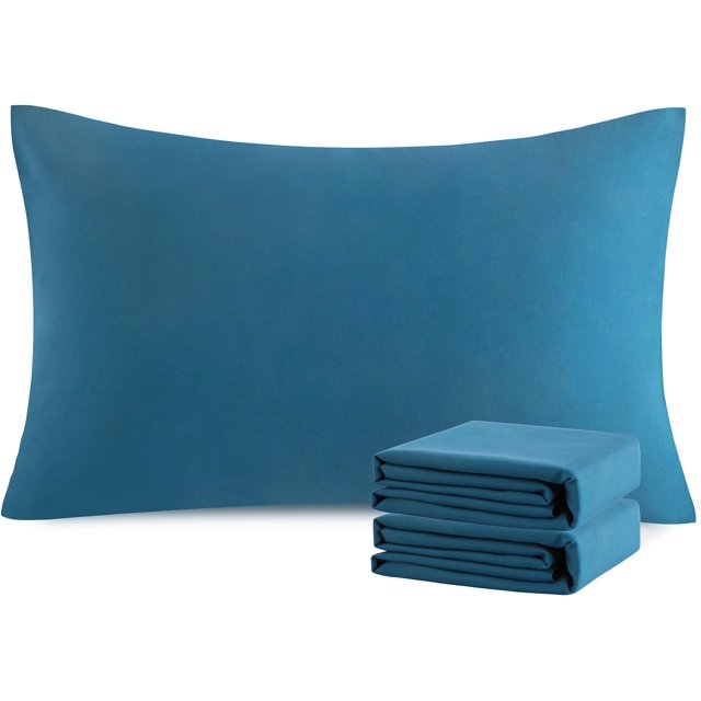 NTBAY Juego de 4 fundas de almohada Queen 100% microfibra cepillada de 1800 hilos, súper suaves y acogedoras, resistentes a las arrugas, la decoloración y las manchas con cierre de sobre, fundas de al