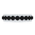 thumbnail image 4 of Lab Created Black Diamond Half Eternity Band Ring with Diamond (AAAA Quality), 18K White Gold, US 6.50, 4 of 8