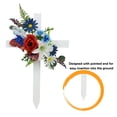thumbnail image 3 of Mainstays 20 in Outdoor Artificial Floral Wood Cross, Red Rose, Whtie Lily and Blue Daisy, 3 of 8