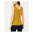 thumbnail image 2 of INC $50 Womens New 1035 Yellow Velvet Sheer Inset Sleeveless V Neck Top L B+B, 2 of 4