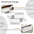 thumbnail image 6 of 47-73" Extendable Coffee Table, High-Gloss Multi-Functional Table with 2 Drawers & Hidden Compartments for Living Room Storage, White, 6 of 8