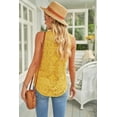 thumbnail image 1 of ABPHQTO Camiseta sin mangas con encaje amarillo para mujer, 1 of 5