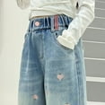 thumbnail image 5 of Cute Jeans for Teen Girls Baggy Jeans Kids Y2𝐊 Heart Distressed Jeans Elastic Waist Wide Leg Pants Baggy Denim Pants, 5 of 9