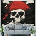 thumbnail image 4 of Orinice Pirate Skull Tapestry Wall Hanging Unique Style Graphic Tapestries Home Wall Decor Art for Living Room Bedroom Apartment Farmhouse Dorm 40x60inch, 4 of 6
