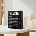 thumbnail image 3 of Zomyto 5x5 Inches Inspirational Coach Noun Coach Gifts Desk Decor Wooden Box Sign Rustic Black Wood Block Plaque Box Sign Coach Definition, 3 of 6