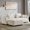 Beige Sofa Set, variant on Morden Fort 91.75" Boucle 3-Seater Sofa with Round Bolster Pillows, Modern Curved Cloud Couch for Living Room, Bedroom, Apartment